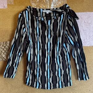 Chic Striped Blouse with Bow Detail